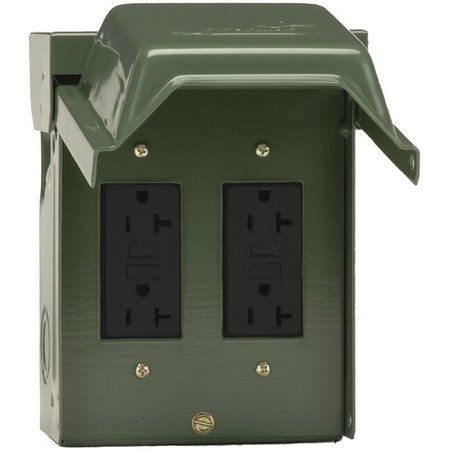 GE INDUSTRIAL SOLUTIONS Power Outlet, 20 A, 120 V, NEMA 3R, Green U012010GRP
